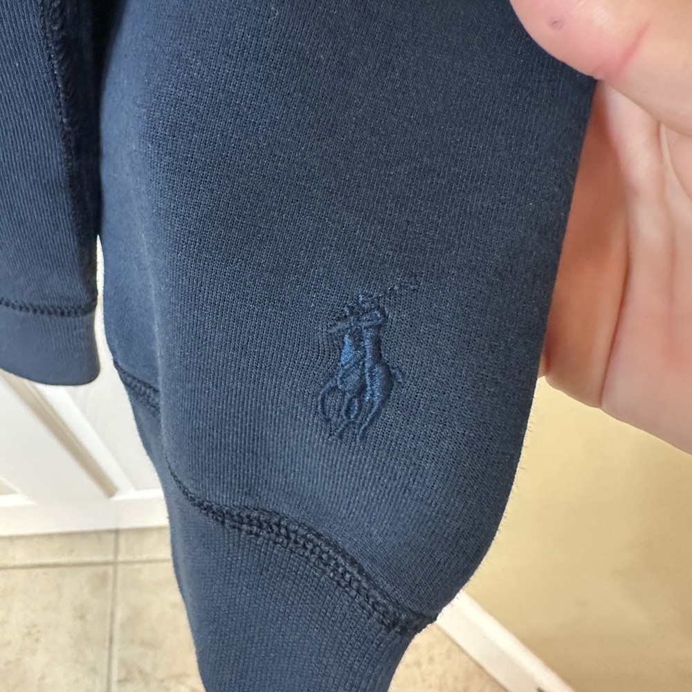 Polo Ralph Lauren Men's Embossed Logo Double-Knit Sweatshirt Navy Size Large - Picture 2 of 6